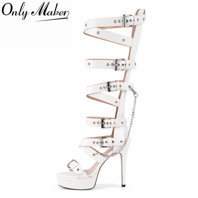 Sandal Strappy Heeled - Сандалии-гладиаторы Onlymaker на платформе с ремешками,