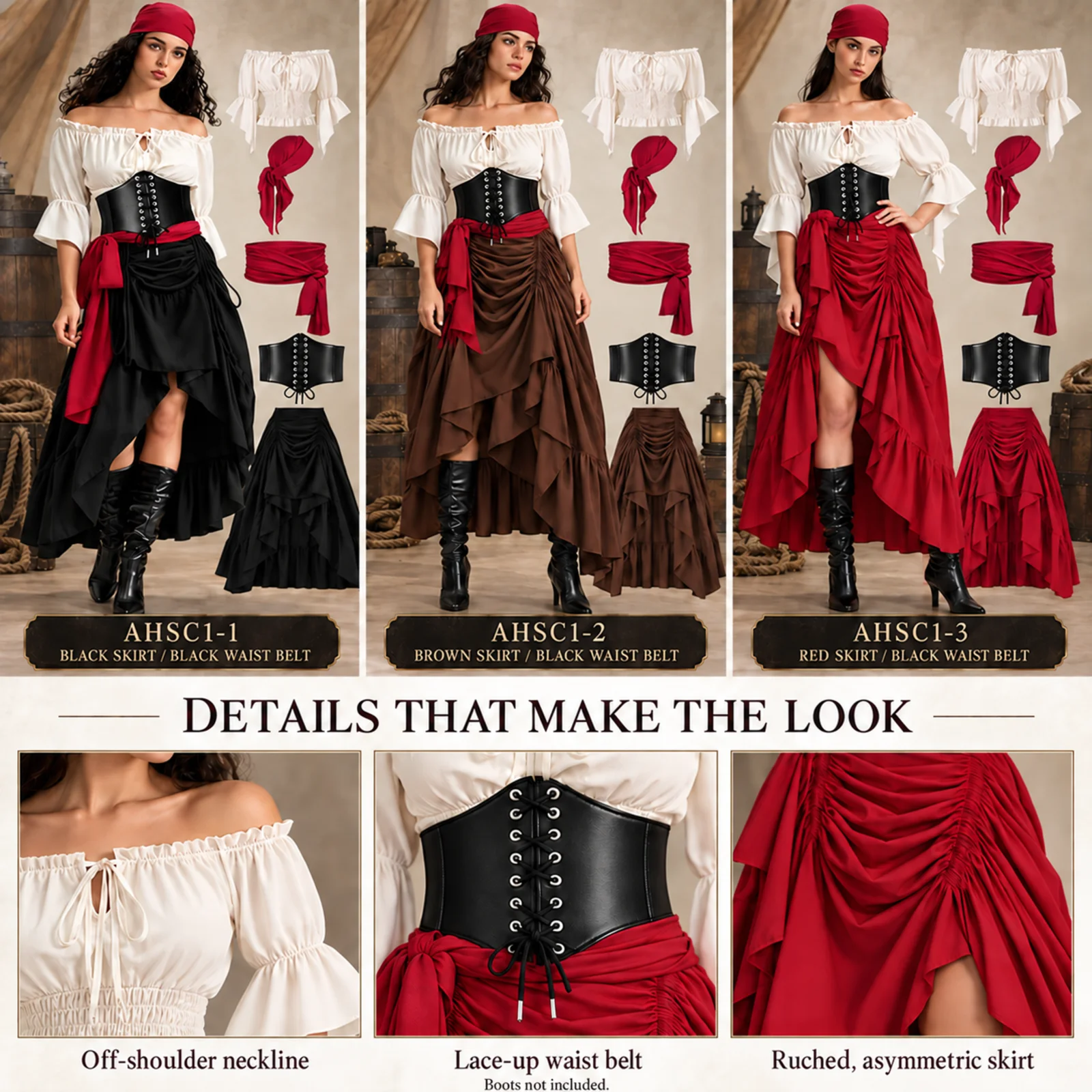 Женский костюм пирата: блузка, – обзор и цена Blouse Off Shoulder